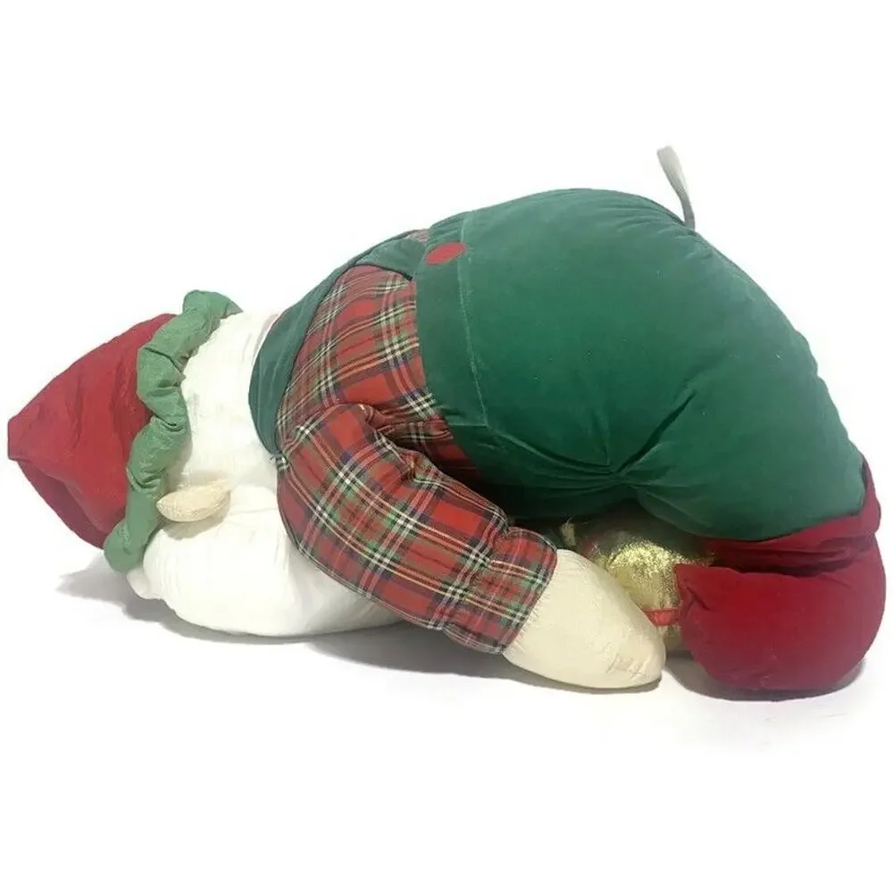 Vintage International Silver Co Puffy Nylon Santa Claus Christmas Plush 15